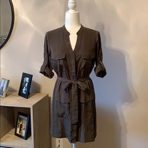 Express | Button Up Tie Front Dress